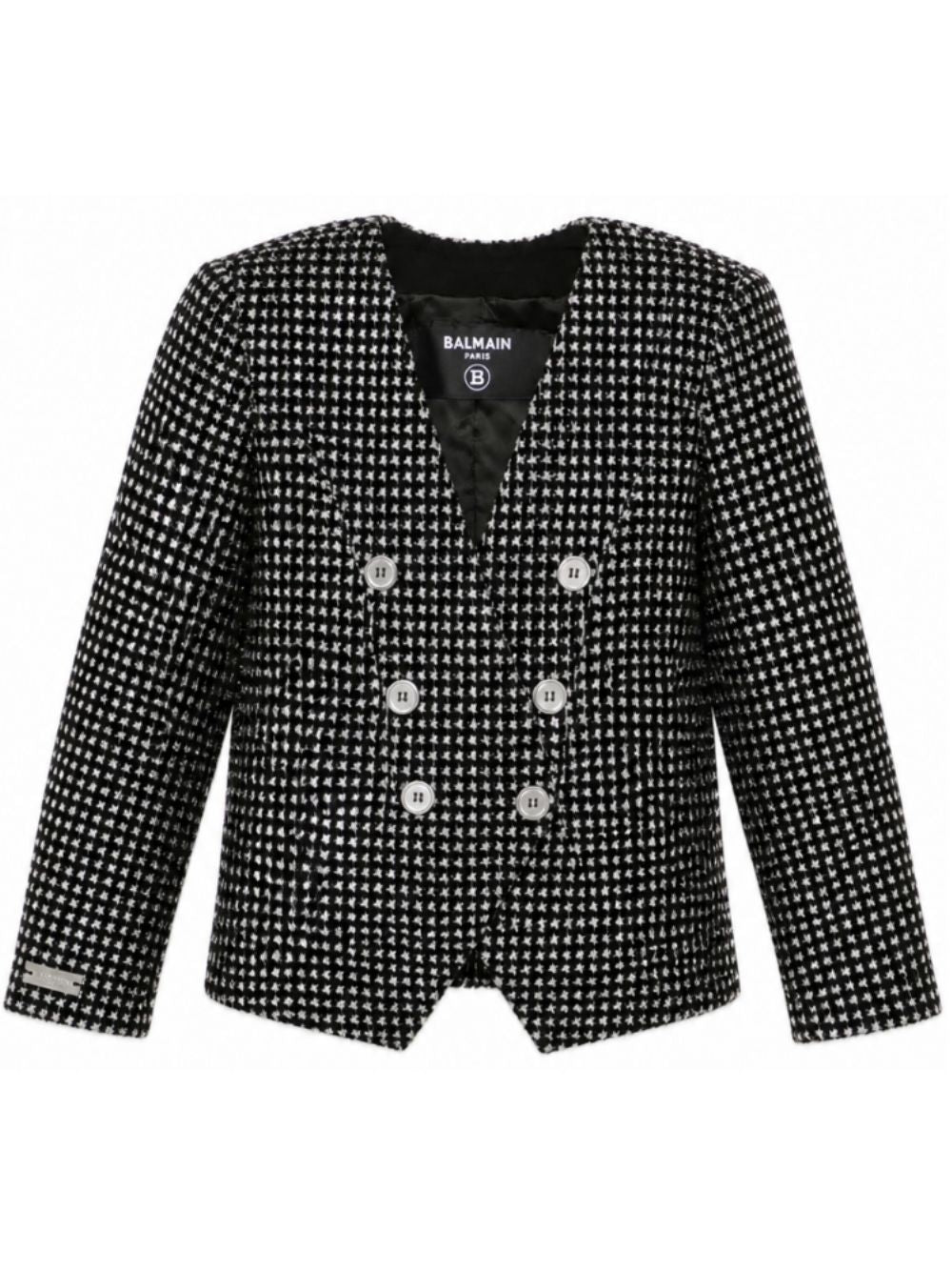 Blazer per bambina Balmain Kids nero con decorazioni paillettes all-over BZ2A64 U0283 930AG BALMAIN KIDS