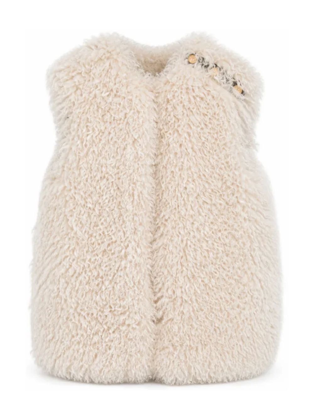 Giubbino per bambina Balmain Kids bianco sporco in pelliccia BZ2B12 H0081 102OR BALMAIN KIDS