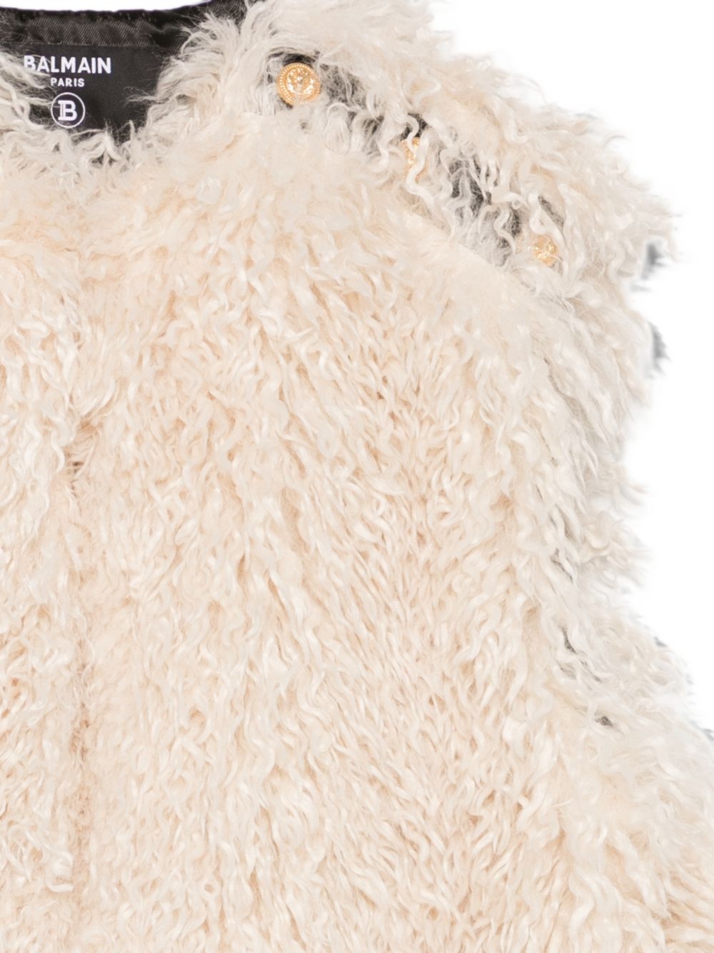 Giubbino per bambina Balmain Kids bianco sporco in pelliccia BZ2B12 H0081 102OR BALMAIN KIDS
