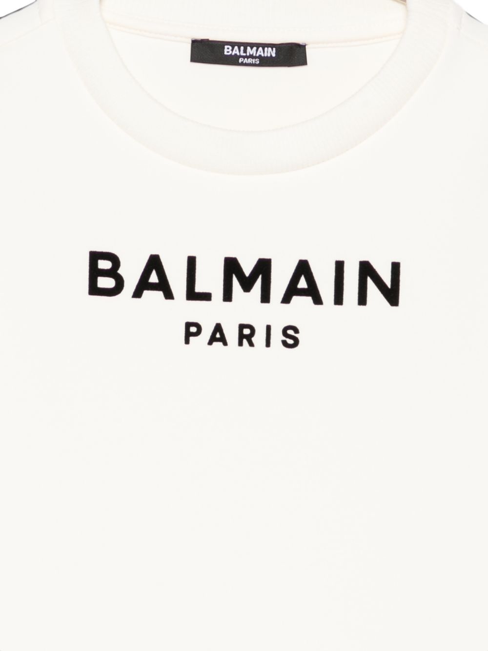 Felpa per bambini Balmain Kids bianca con logo stampato sul davanti BZ4A50 Z3728 102NE BALMAIN KIDS