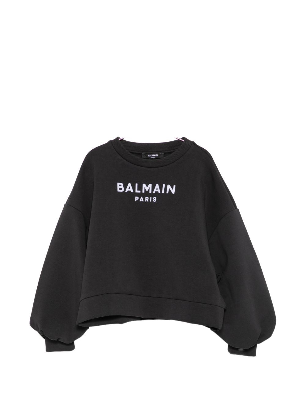 Felpa per bambina Balmain Kids nera con logo sul davanti BZ4A50 Z3728 930BC BALMAIN KIDS