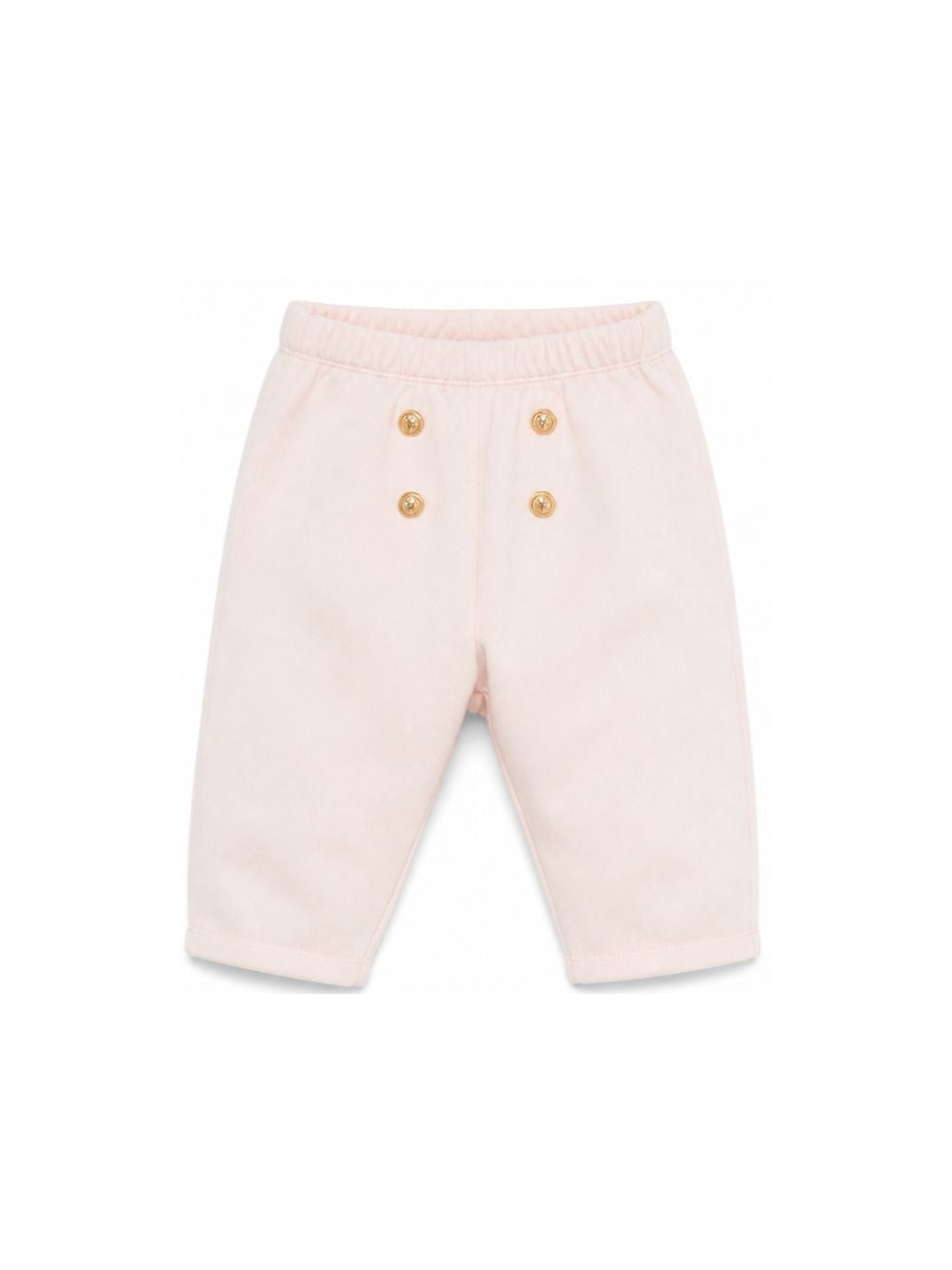 Leggings per neonata Balmain Kids rosa con bottoni color oro BZ6020 Z3183 508OR BALMAIN KIDS