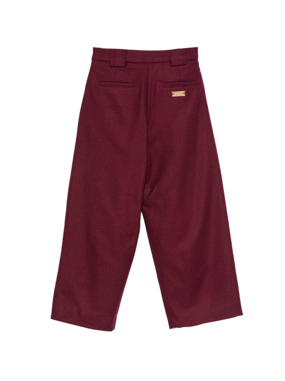 Pantaloni per bambino Balmain Kids rossi con placca con logo color oro BZ6A40 I0339 530OR BALMAIN KIDS