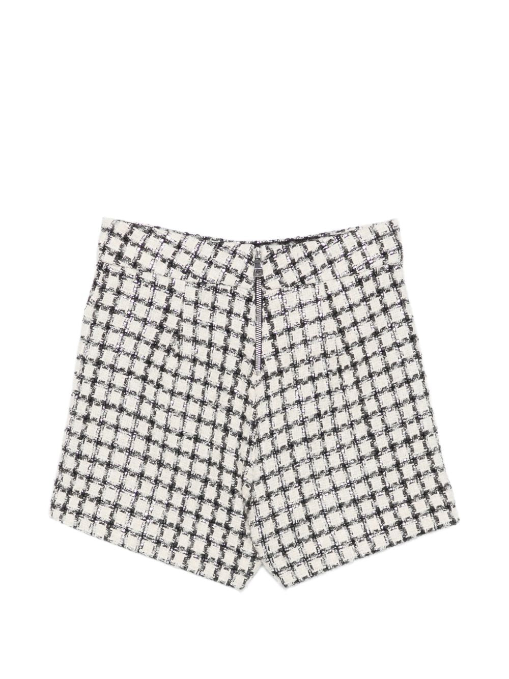 Shorts per bambina Balmain Kids bianco e neri con motivo a quadri BZ6B51 E0253 102AG BALMAIN KIDS