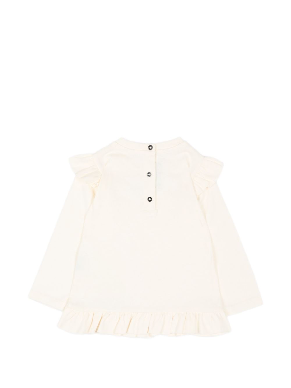 T-shirt per neonata Balmain Kids bianca con dettagli con volant BZ8010 Z3672 102NE BALMAIN KIDS