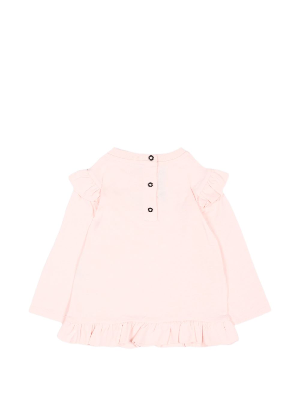 T-shirt per neonata Balmain Kids rosa con dettagli con volant BZ8010 Z3672 508NE BALMAIN KIDS