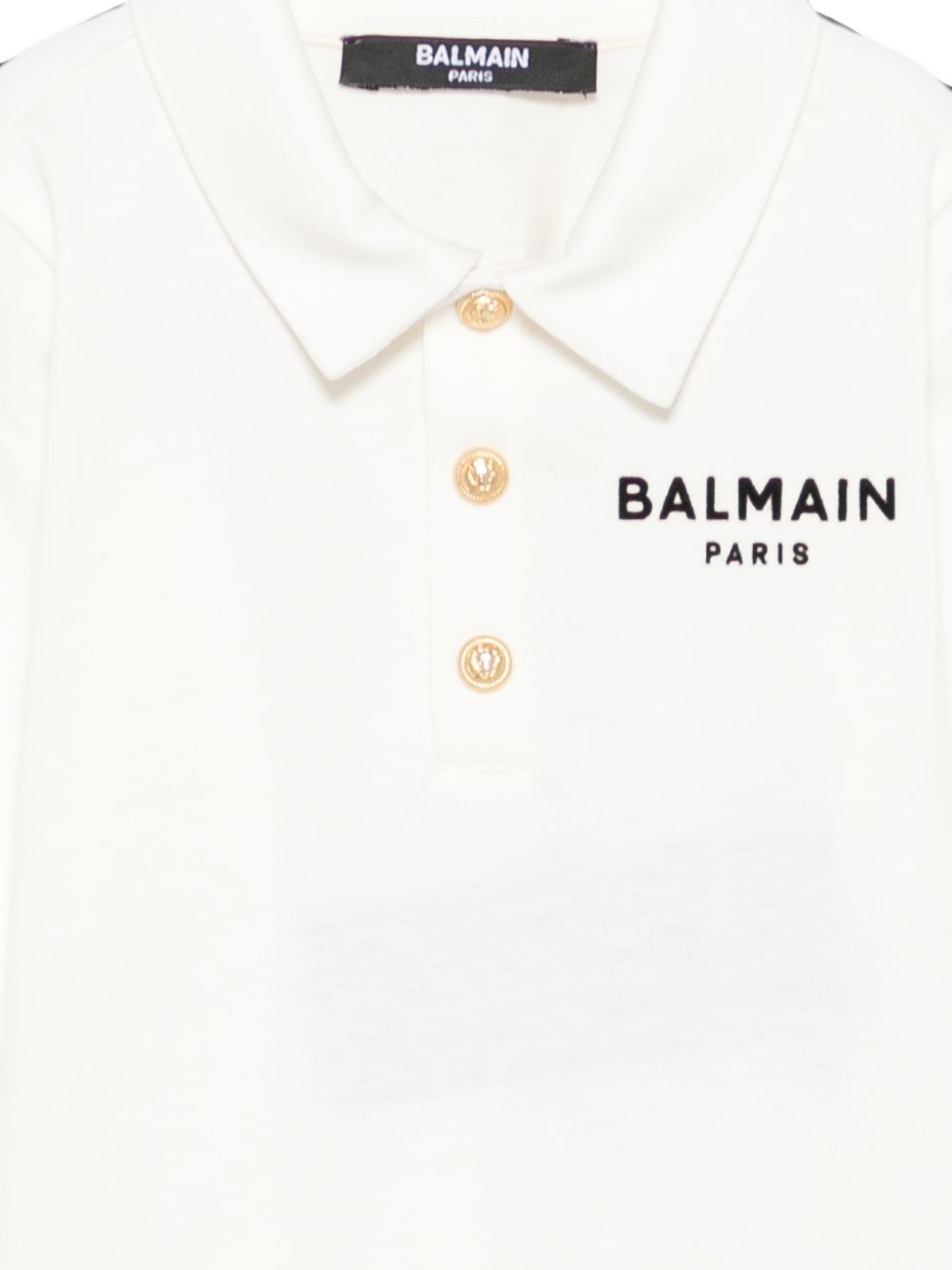 T-shirt per neonata Balmain Kids bianca con colletto stile polo BZ8330 Z3672 102NE BALMAIN KIDS