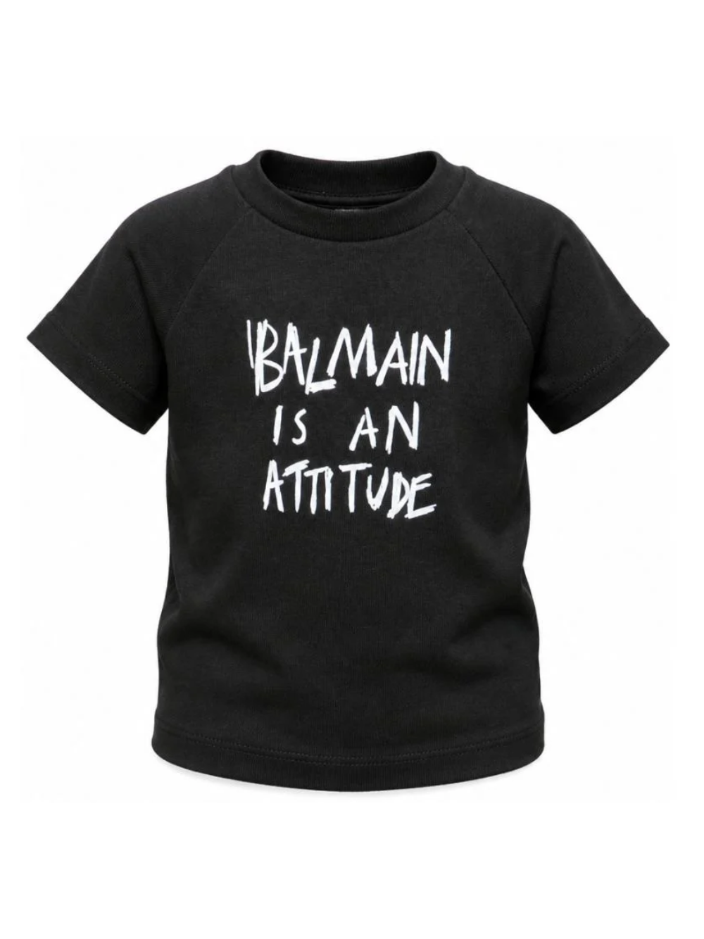 T-shirt per bambino Balmain Kids nera con scritta sul davanti BZ8H01 Z3672 930BC BALMAIN KIDS