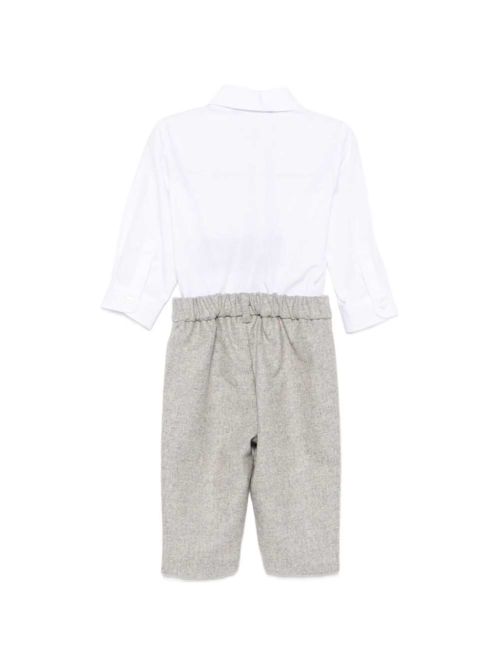 Completo per neonato Balmain Kids bianco e grigio con placca logo BZA300 I0341 806OR BALMAIN KIDS