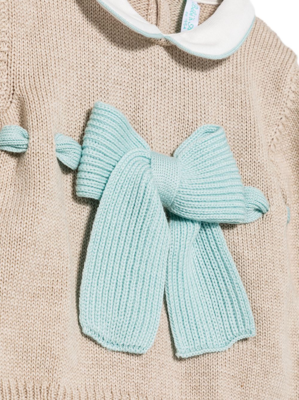 Set maglione e pantaloni per neonati Bebé Di Almy beige con colletto alla Peter Pan 2P58 3900 BEBE' DI ALMY KIDS