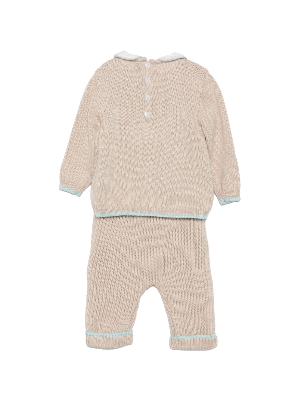 Set maglione e pantaloni per neonati Bebé Di Almy beige con colletto alla Peter Pan 2P58 3900 BEBE' DI ALMY KIDS