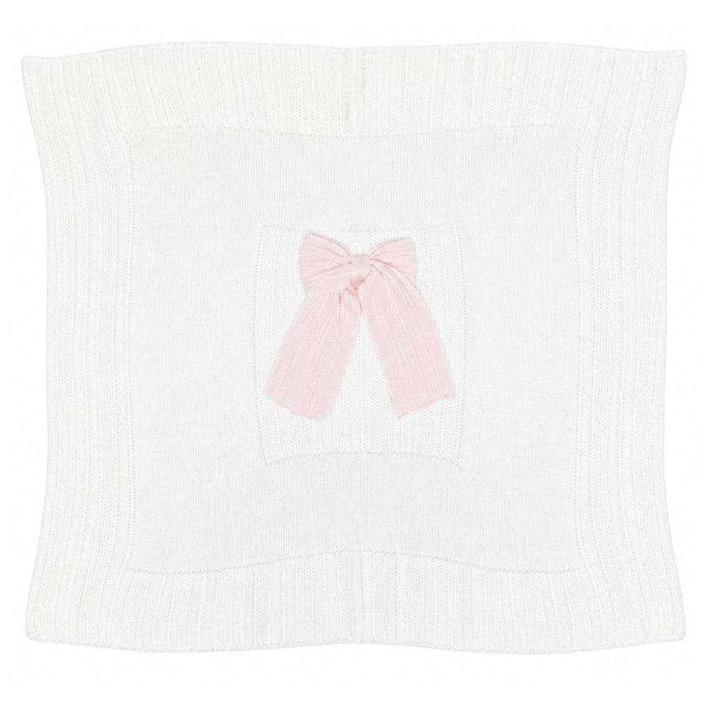 Coperta per neonata Bebè di Almy bianca con dettaglio fiocco E41 1007 BEBE' DI ALMY KIDS