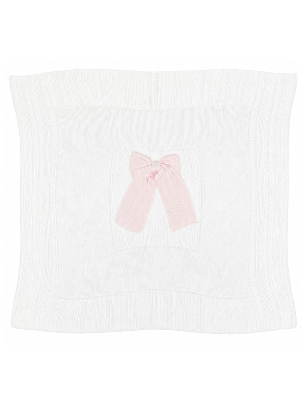 Coperta per neonata Bebè di Almy bianca con dettaglio fiocco E41 1007 BEBE' DI ALMY KIDS