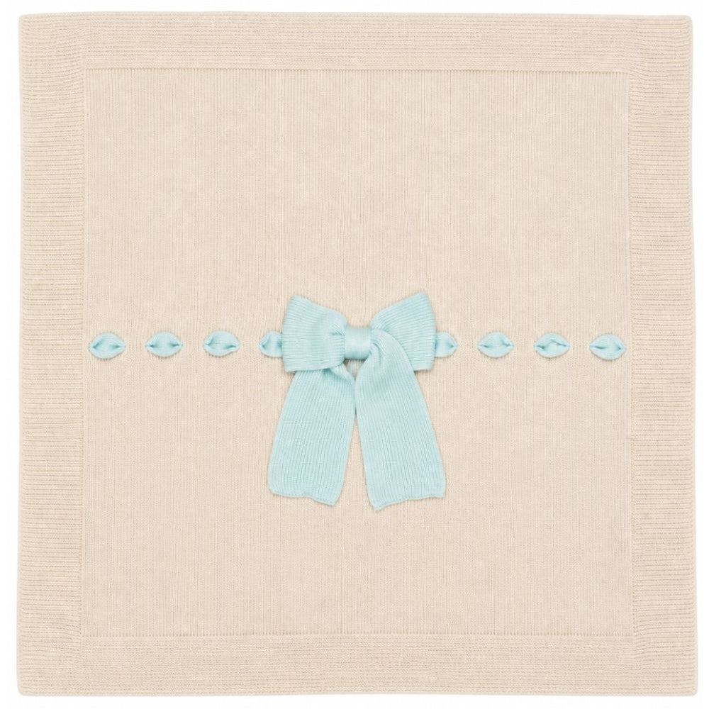 Coperta per neonata Bebè di Almy beige con dettaglio fiocco E58 3900 BEBE' DI ALMY KIDS