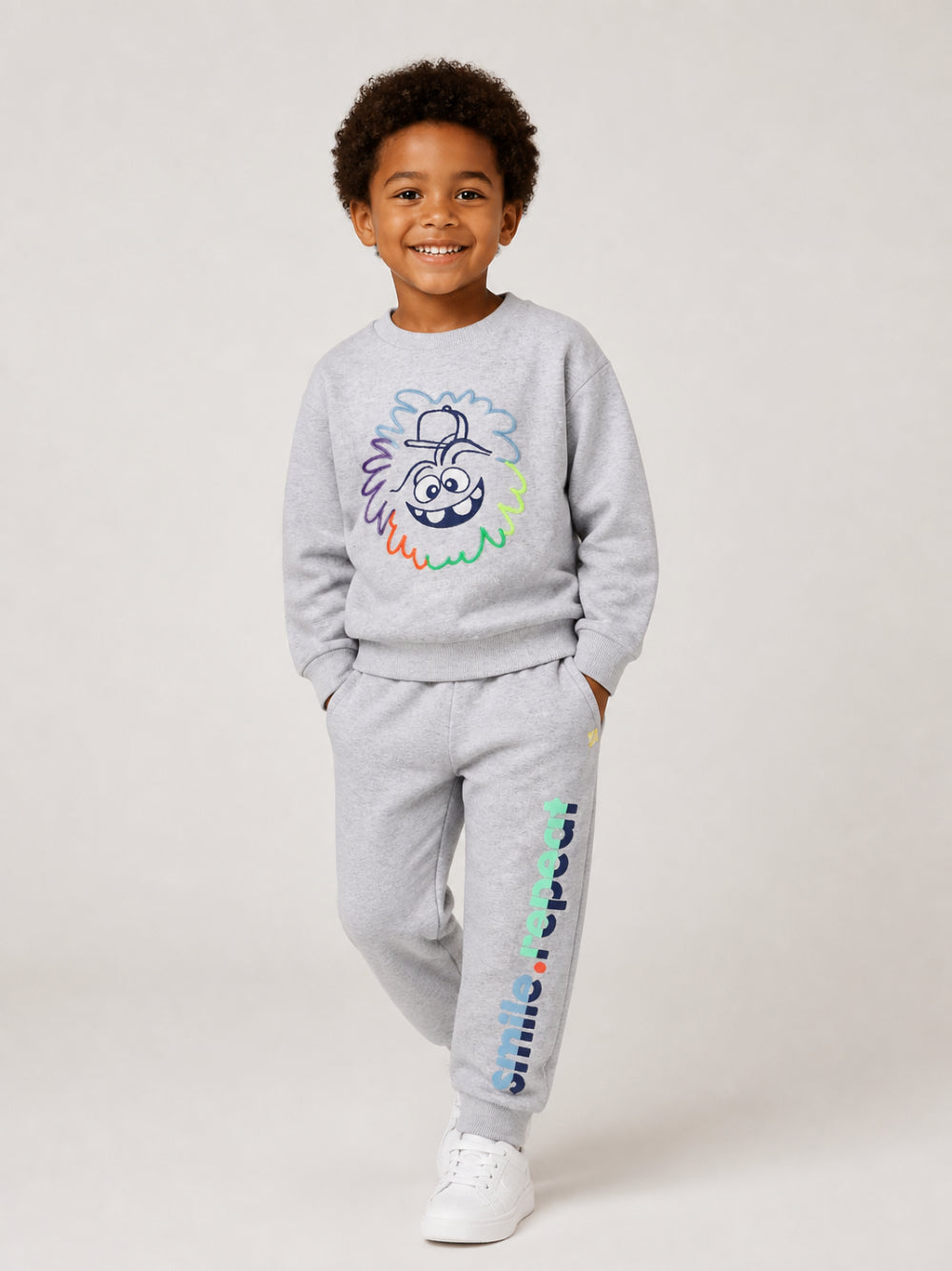 Felpa per bambino Billieblush Kids grigia con stampa grafica sul davanti U22310 A32 BILLIEBLUSH KIDS