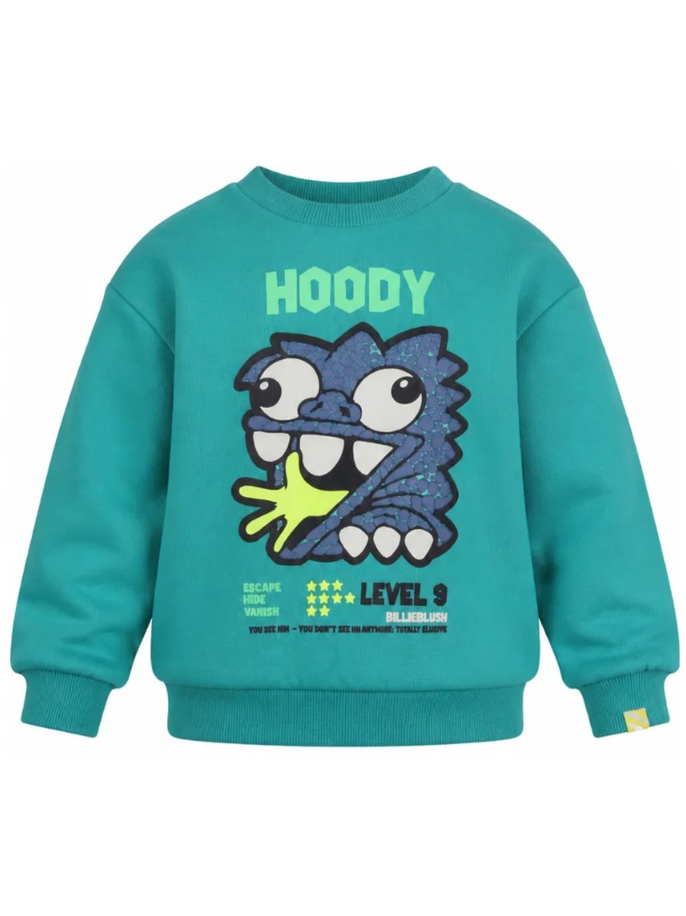 Felpa per bambino Billieblush Kids verde con stampa grafica sul davanti U22312 70D BILLIEBLUSH KIDS