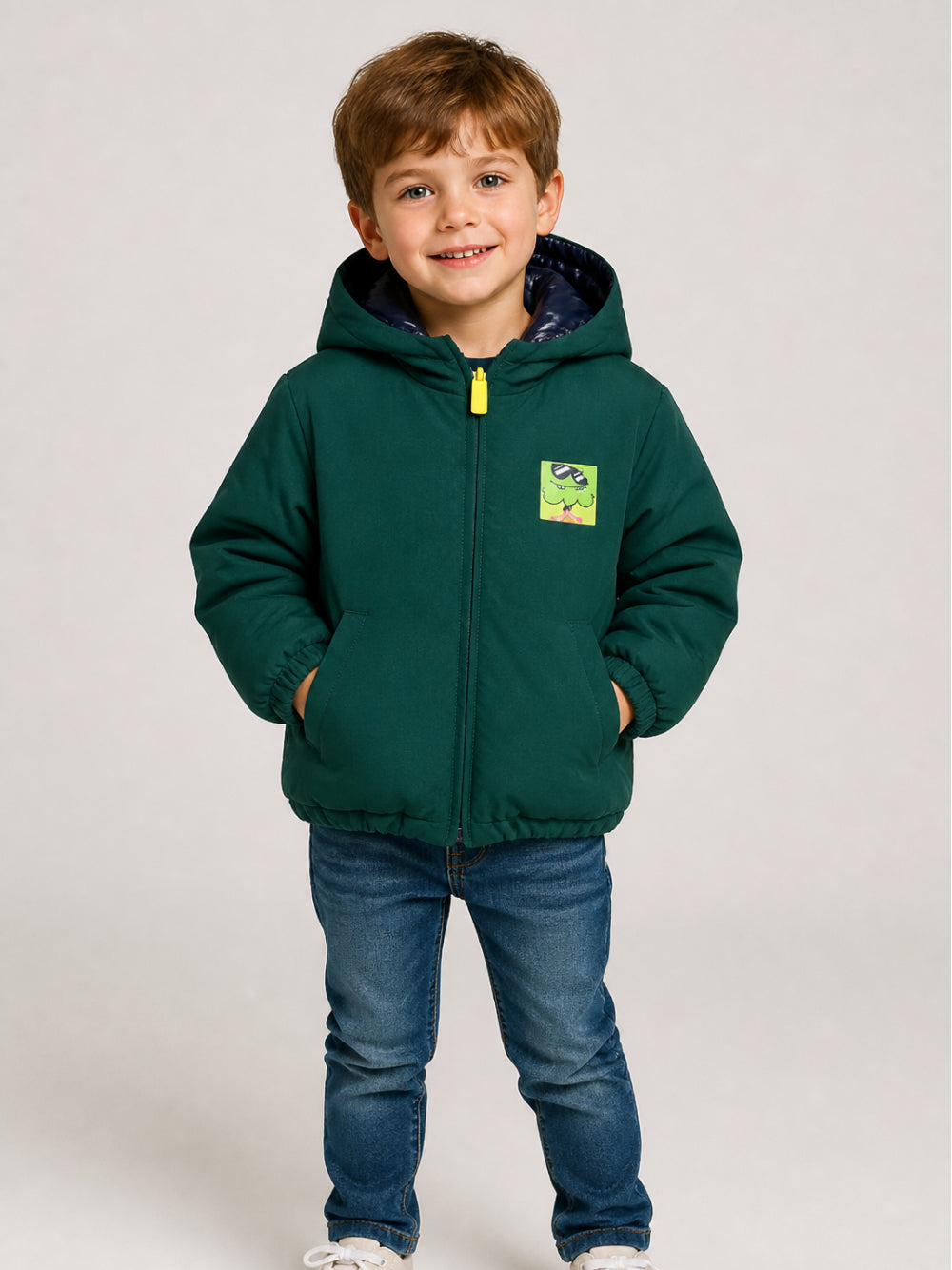 Giubbino per bambino Billieblush Kids verde con chiusura con zip sul davanti U22339 68R BILLIEBLUSH KIDS