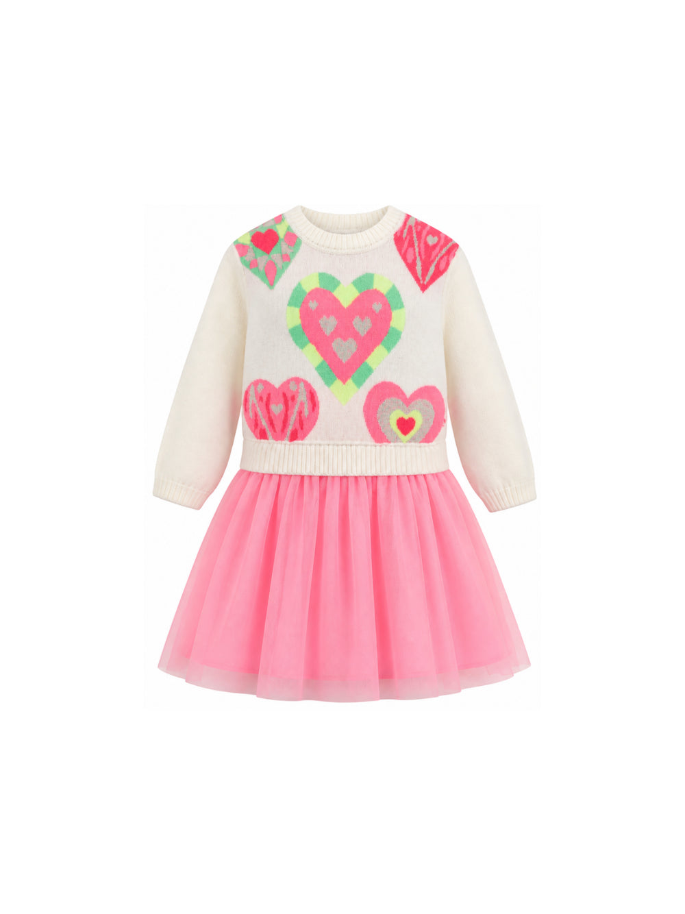 Abito per bambina Billiblush Kids multicolore con decorazioni a cuore U22347 462 BILLIEBLUSH KIDS