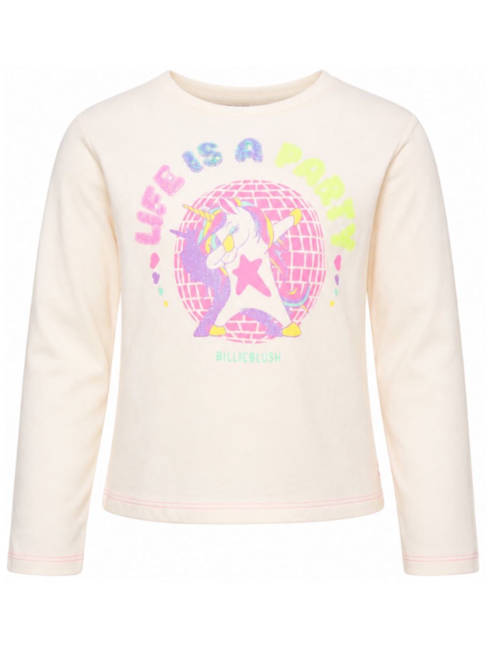 T-shirt per bambina Billieblush bianca con stampa grafica unicorno U22382 121 BILLIEBLUSH KIDS