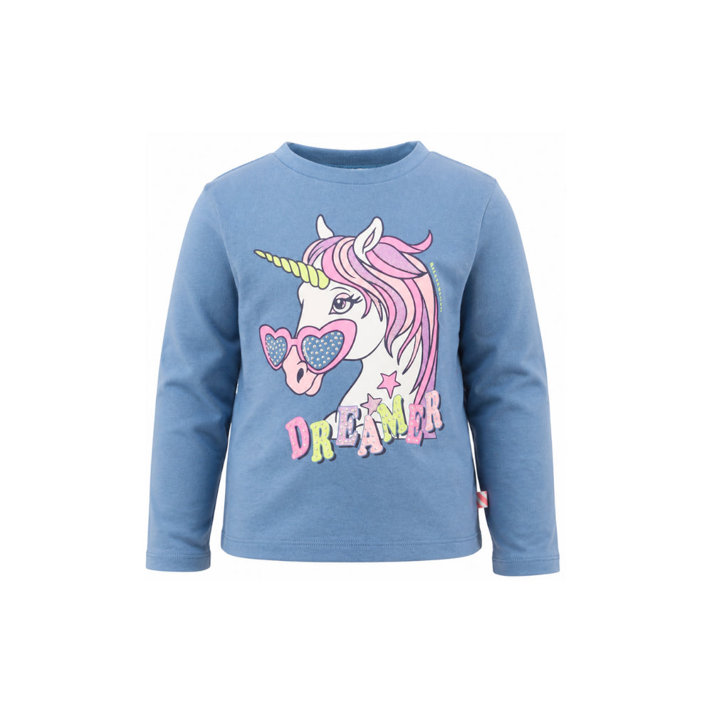 T-shirt per bambina Billieblush Kids azzurra con stampa grafica unicorno U22384 81U BILLIEBLUSH KIDS