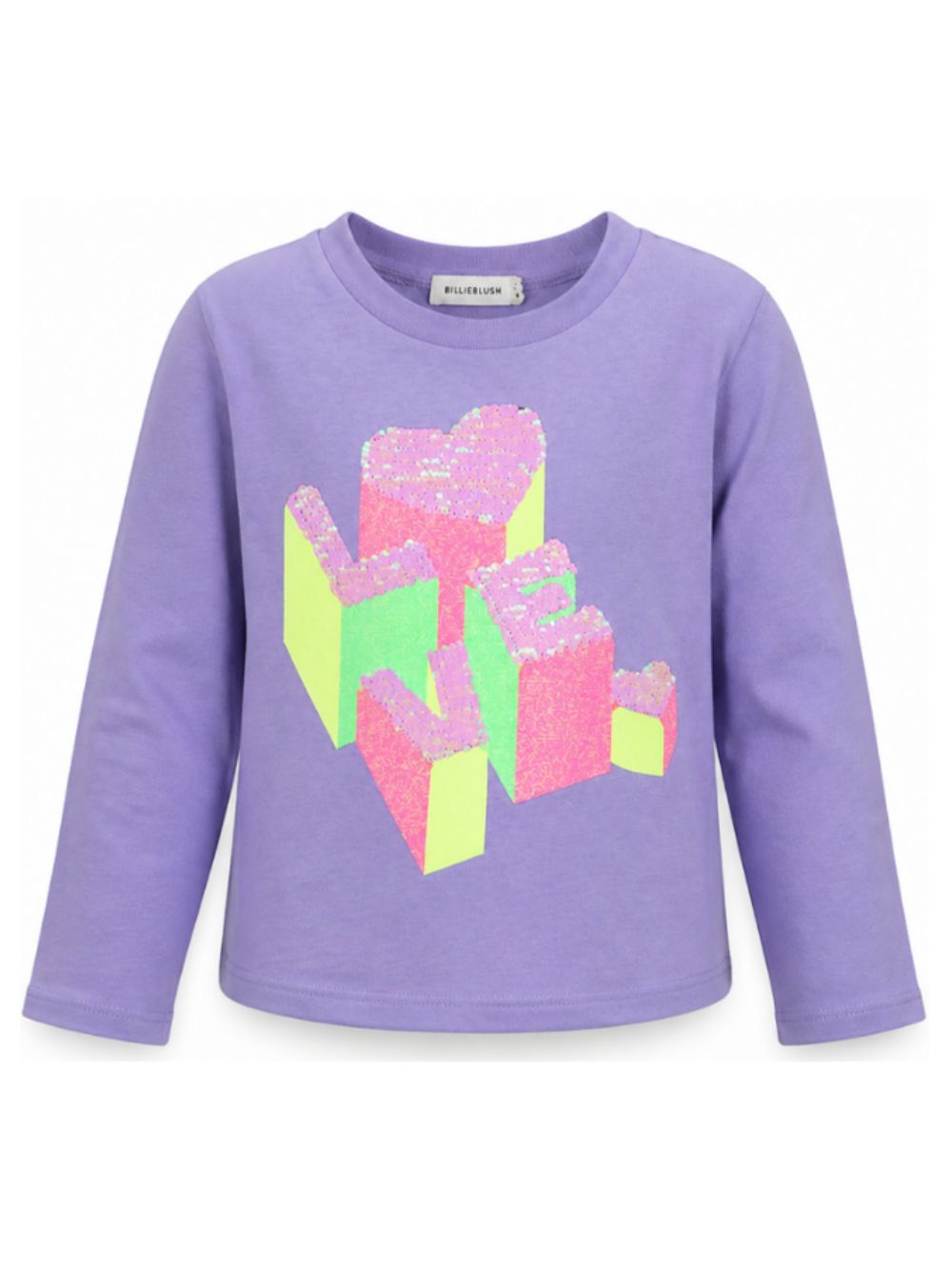 T-shirt per bambina Billieblush Kids viola con decorazione con paillettes U22385 90E BILLIEBLUSH KIDS
