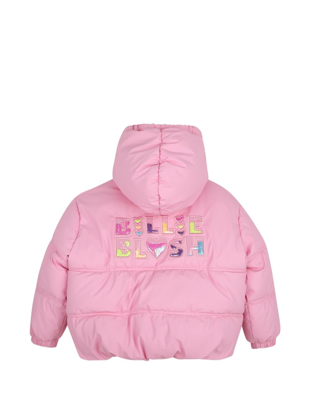 Giubbino per bambina Billieblush Kids rosa con logo con paillettes sul retro U22444 48X BILLIEBLUSH KIDS