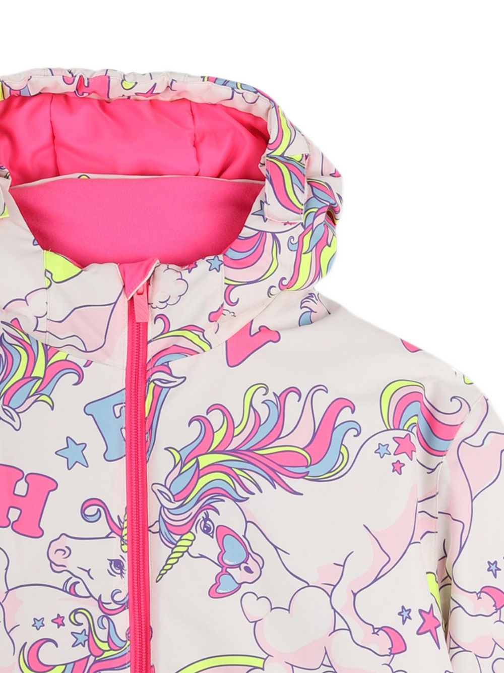 Giubbino per bambina Billieblush Kids rosa con stampa unicorni all-over U22451 Z41 BILLIEBLUSH KIDS