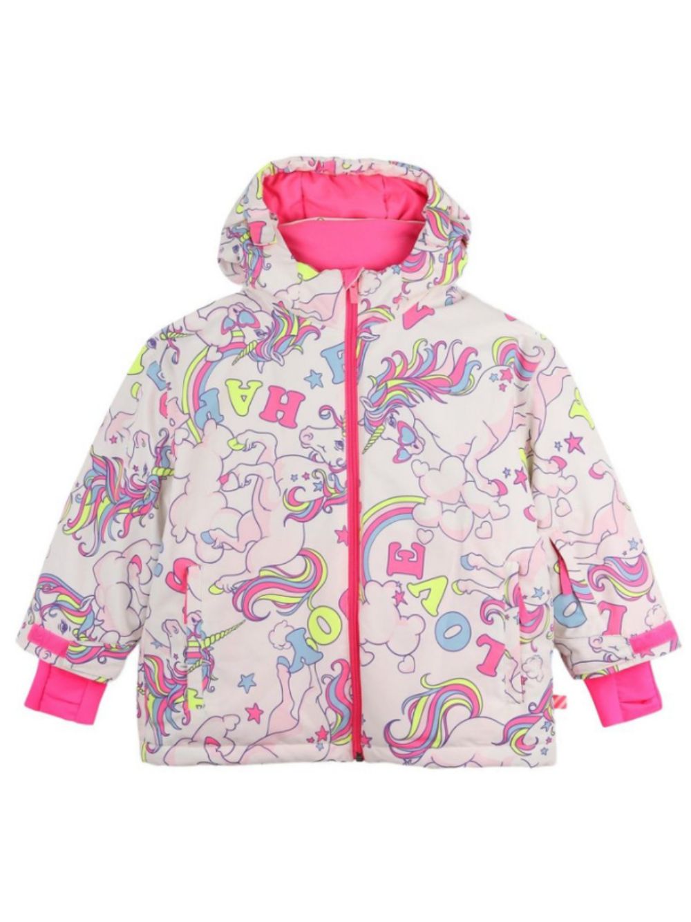 Giubbino per bambina Billieblush Kids rosa con stampa unicorni all-over U22451 Z41 BILLIEBLUSH KIDS
