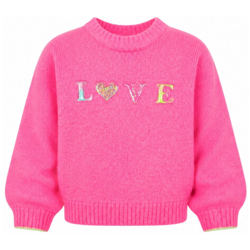 Maglione per bambina Billieblush Kids rosa con decorazione con paillettes U22467 47A BILLIEBLUSH KIDS