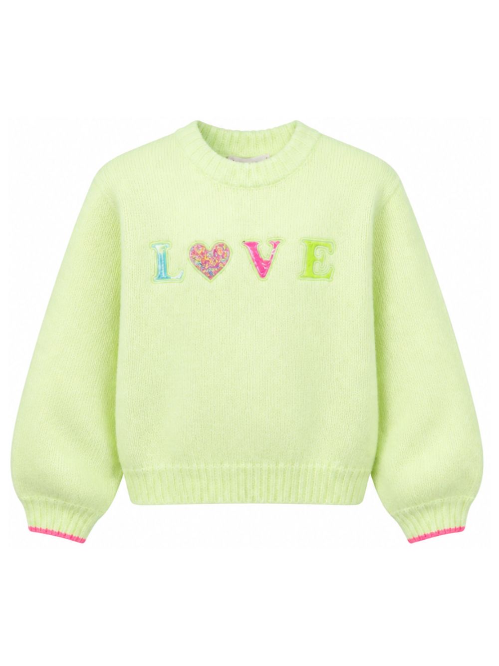 Maglione per bambina Billieblush Kids verde con decorazione con paillettes U22467 552 BILLIEBLUSH KIDS