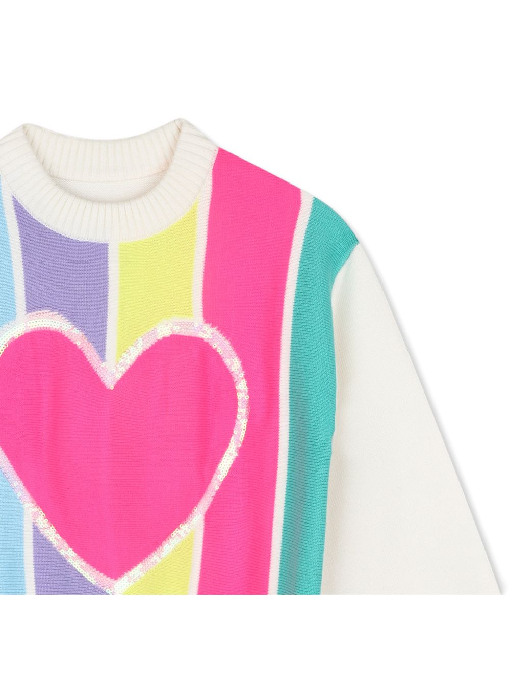 Maglione per bambina Billieblush Kids bianco con motivo a cuore sul davanti U22470 Z41 BILLIEBLUSH KIDS