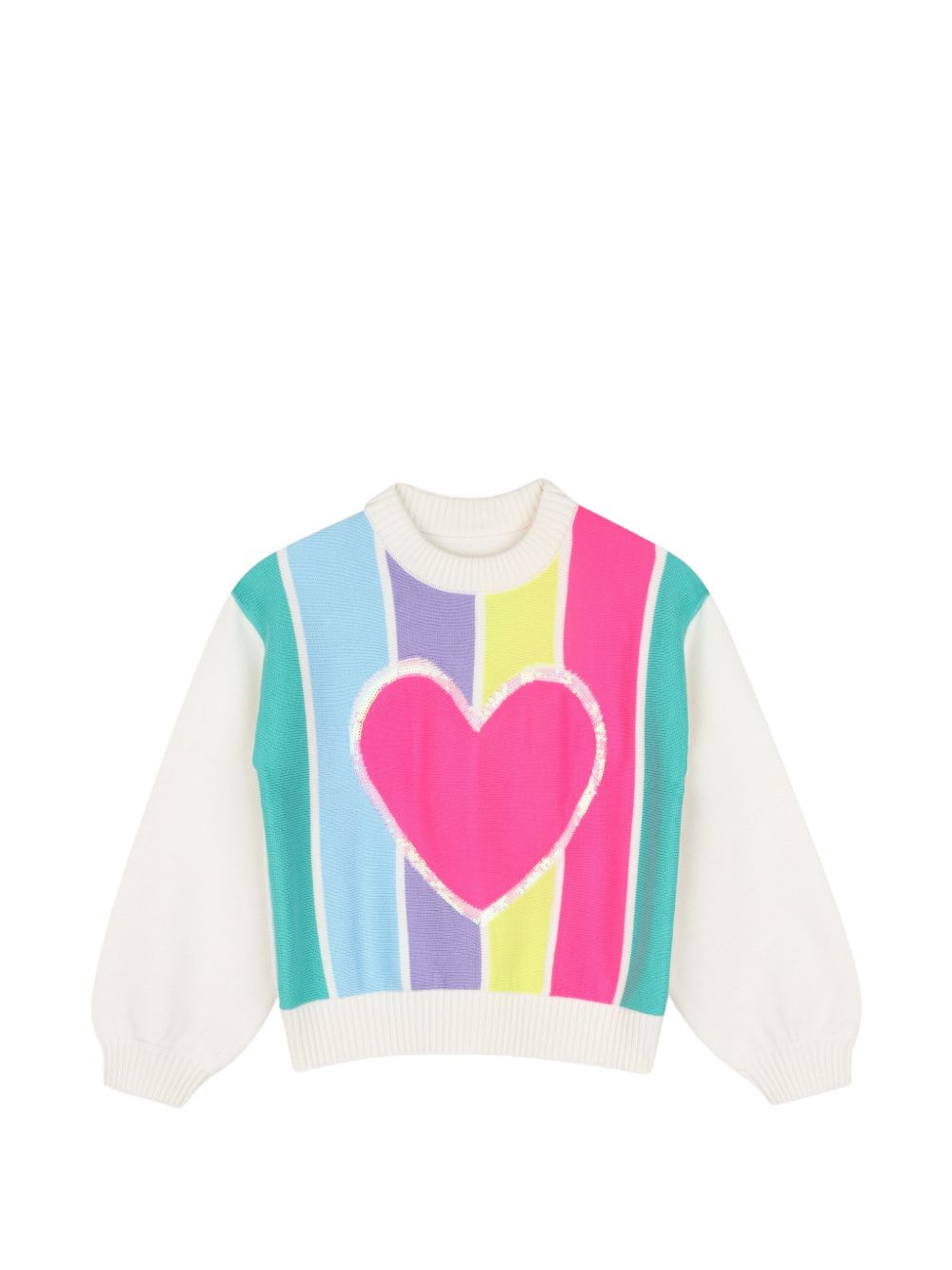 Maglione per bambina Billieblush Kids bianco con motivo a cuore sul davanti U22470 Z41 BILLIEBLUSH KIDS