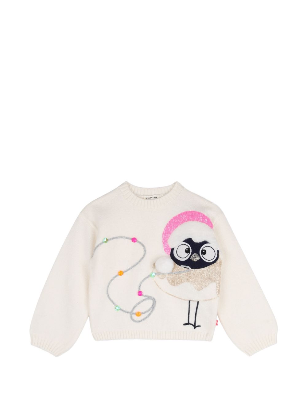 Maglione per bambina Billieblush Kids bianco con stampa grafica sul davanti U22471 121 BILLIEBLUSH KIDS