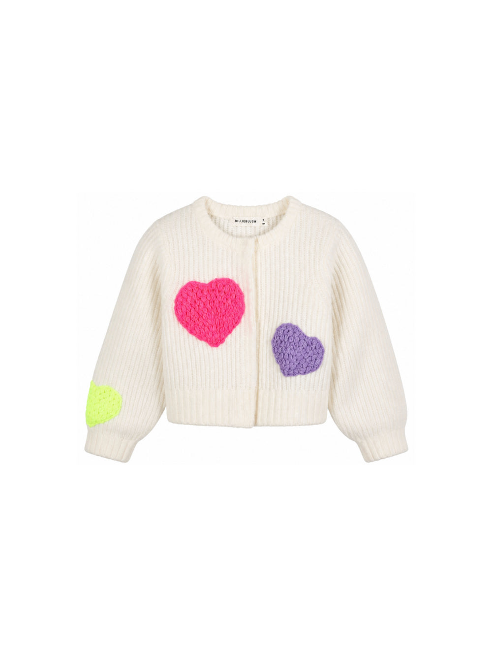 Cardigan per bambina Billieblush Kids bianco con lavorazione in maglia a coste U22473 121 BILLIEBLUSH KIDS