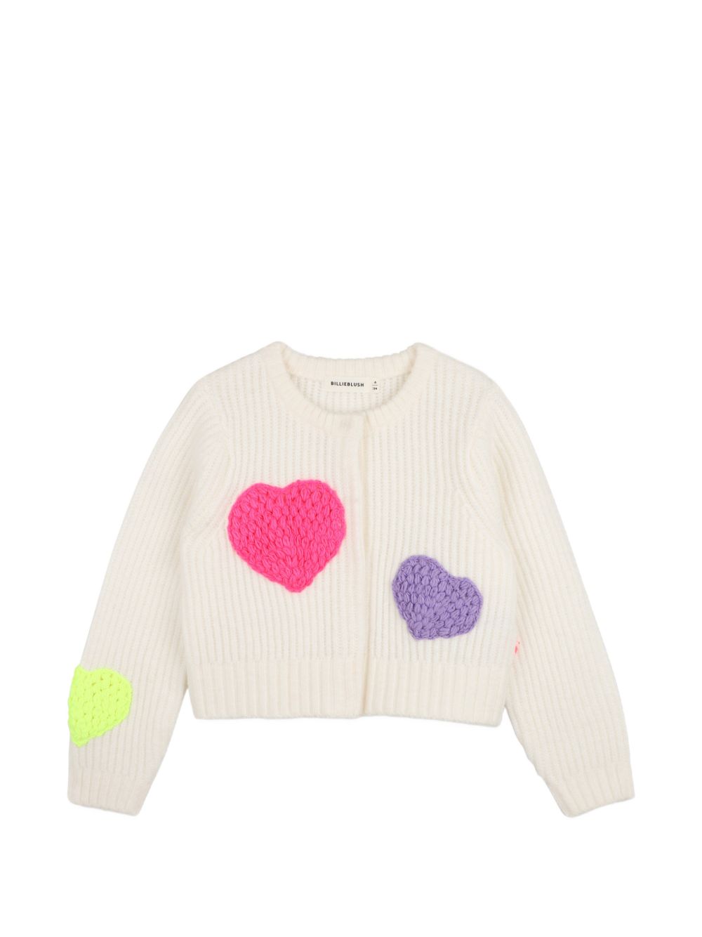 Cardigan per bambina Billieblush Kids bianco con lavorazione in maglia a coste U22473 121 BILLIEBLUSH KIDS