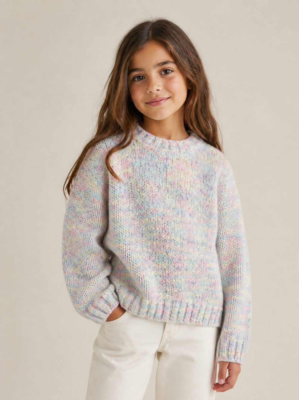 Maglione per bambina Billieblush Kids grigio con logo laterale U22475 Z41 BILLIEBLUSH KIDS