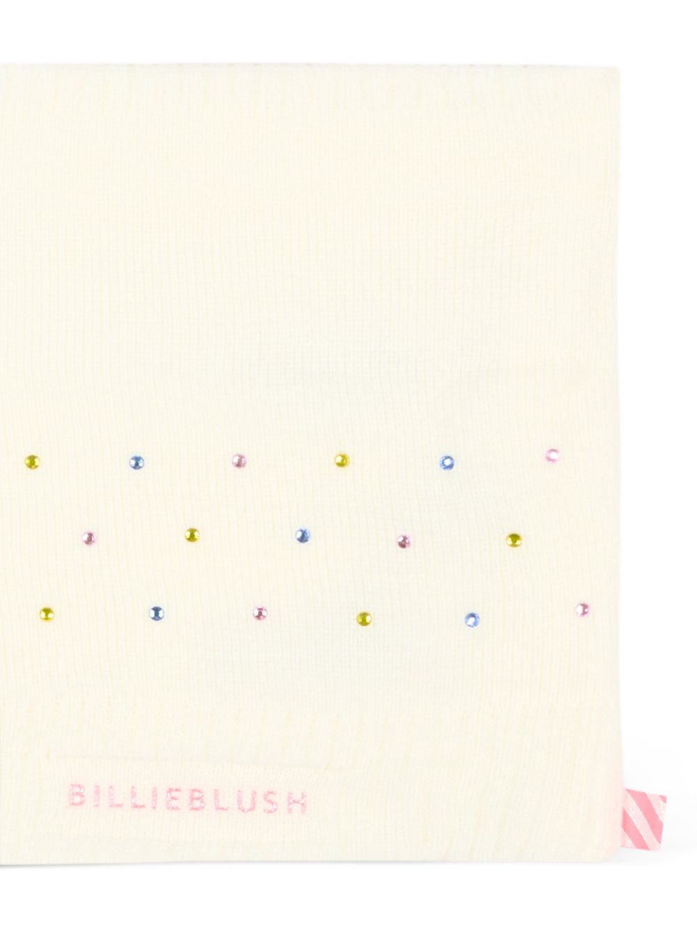 Scaldacollo per bambina Billieblush bianco con logo impreziosito da cristalli U22518 121 BILLIEBLUSH KIDS
