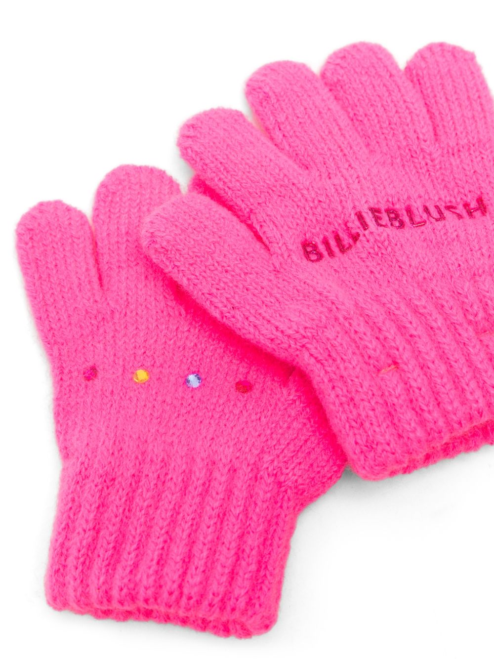 Guanti per neonata Billieblush Kids rosa con logo ricamato sul davanti U22541 47A BILLIEBLUSH KIDS