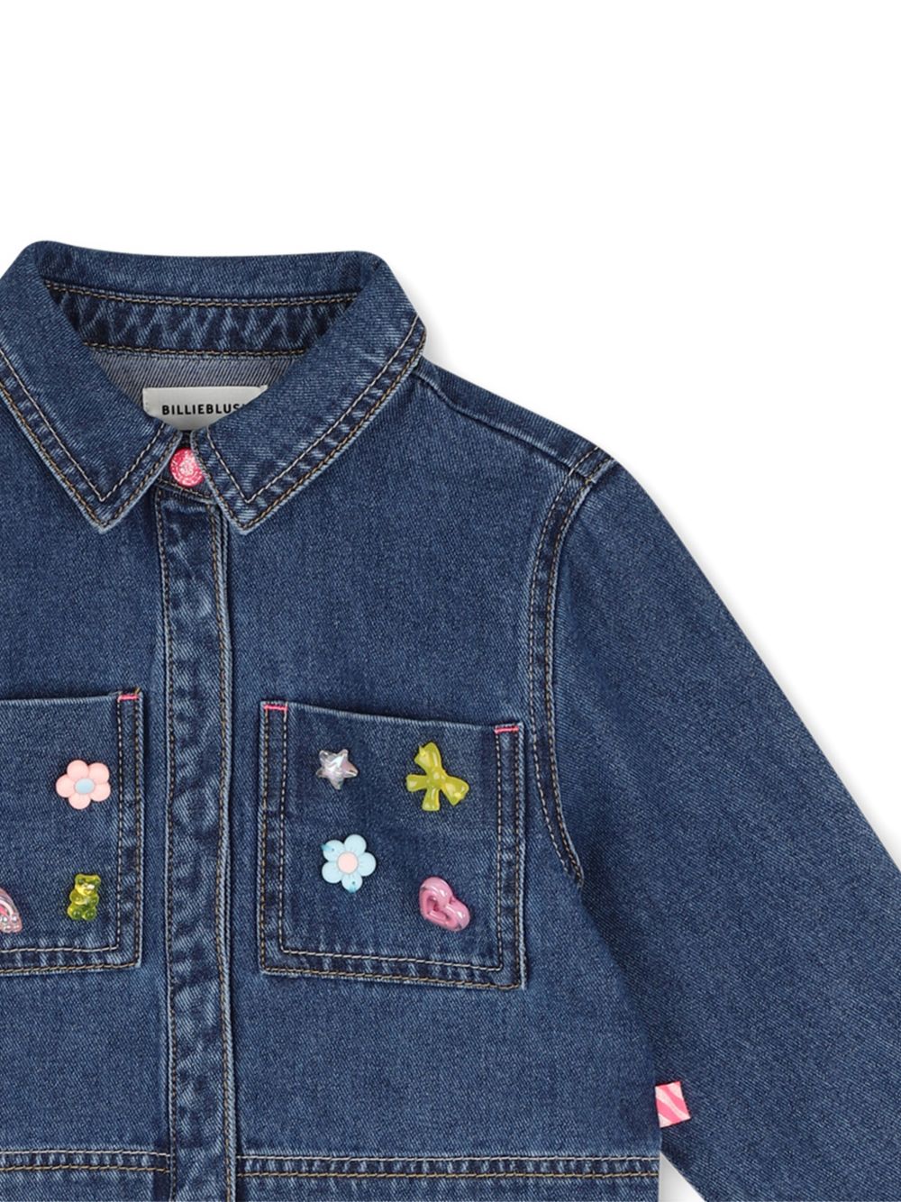 Camicia per bambina Billieblush Kids in denim con applicazioni U22562 Z22 BILLIEBLUSH KIDS