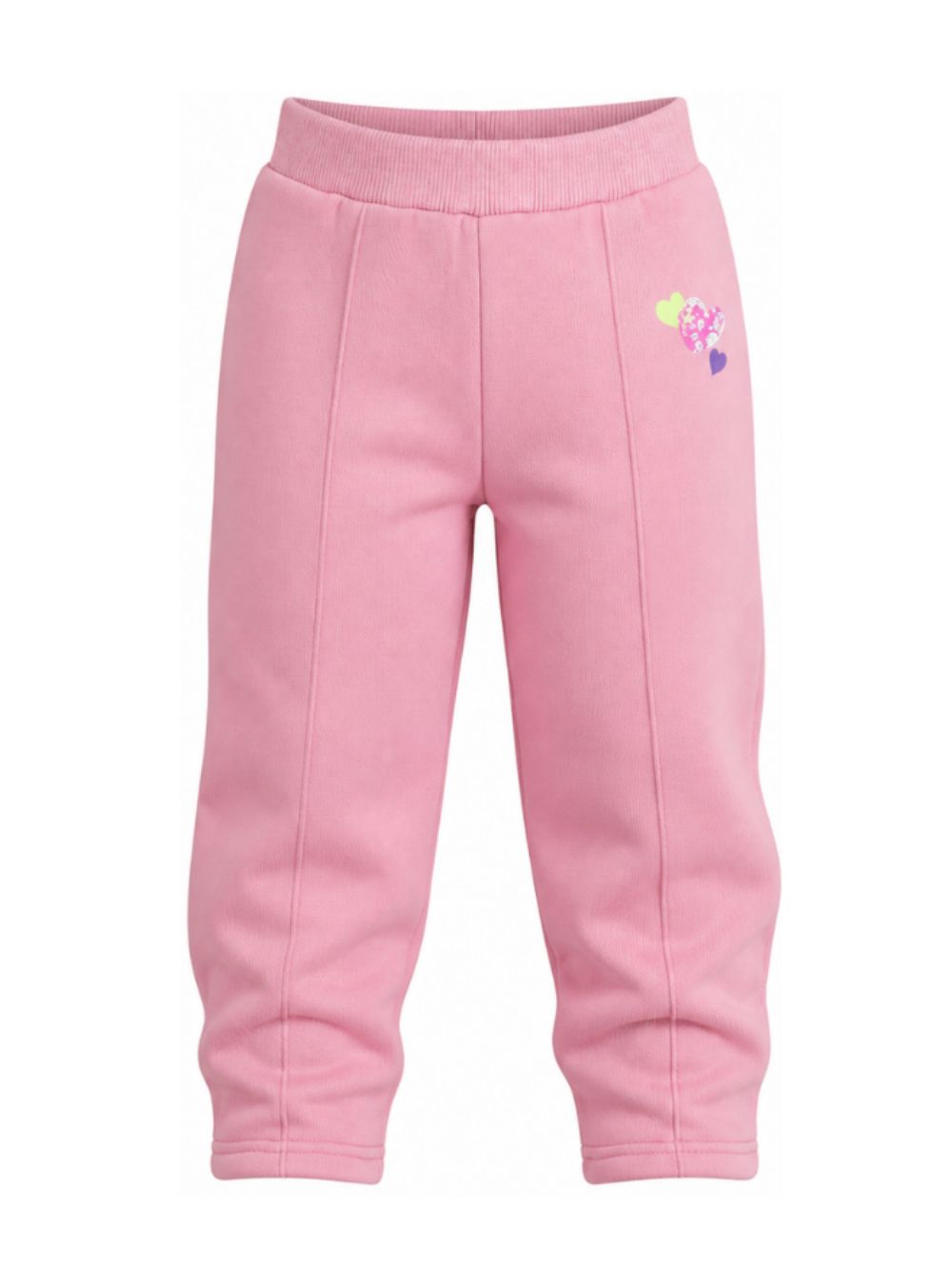 Pantaloni per bambina Billieblush Kids rosa con motivo a cuore con paillettes U22566 48X BILLIEBLUSH KIDS