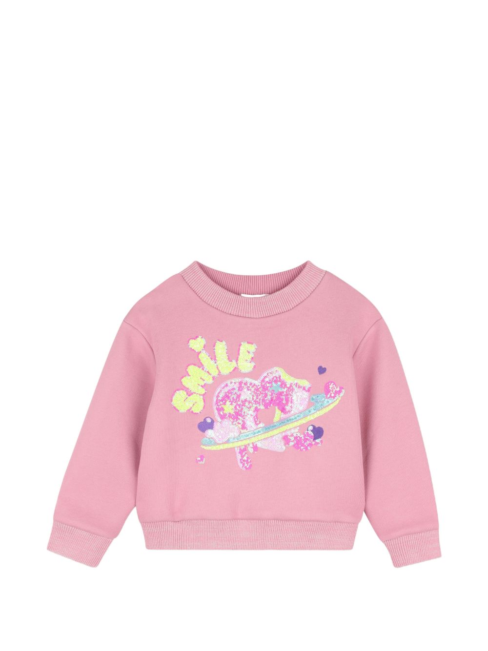 Felpa per bambina Billieblush Kids rosa con decorazioni con paillettes U22568 48X BILLIEBLUSH KIDS