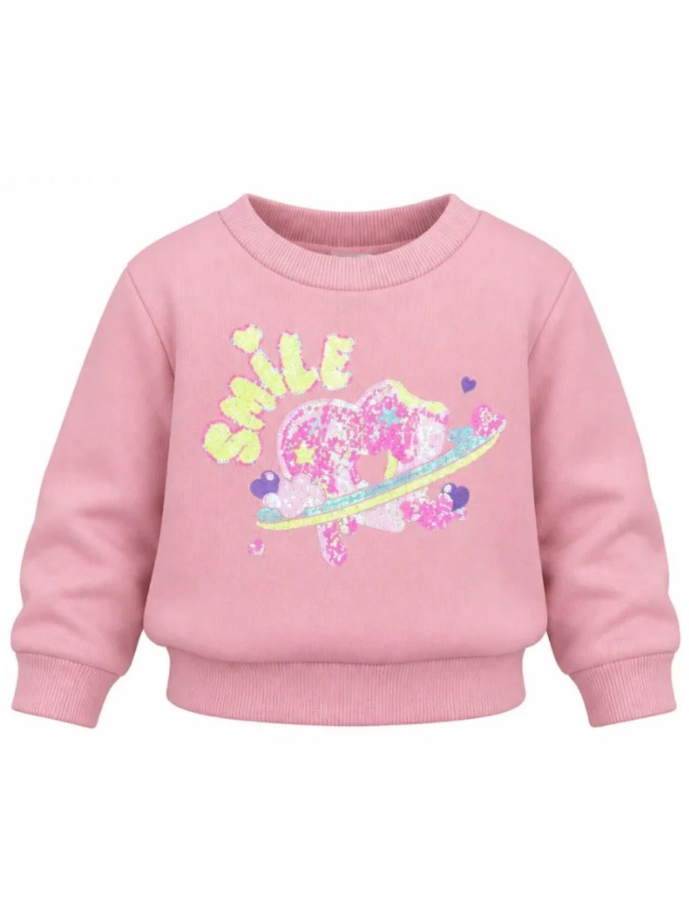 Felpa per bambina Billieblush Kids rosa con decorazioni con paillettes U22568 48X BILLIEBLUSH KIDS