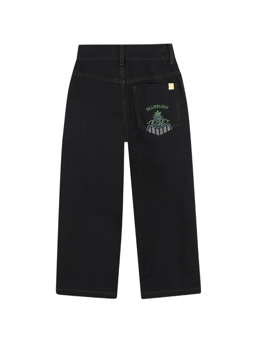 Pantaloni per bambino Billieblush Kids neri con applicazione posteriore con ricamo U22580 062 BILLIEBLUSH KIDS