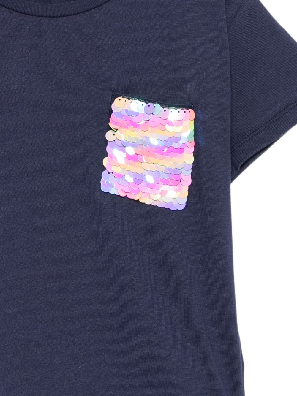 T-shirt per bambina Billieblush Kids blu con paillettes sul davanti U22582 85T BILLIEBLUSH KIDS