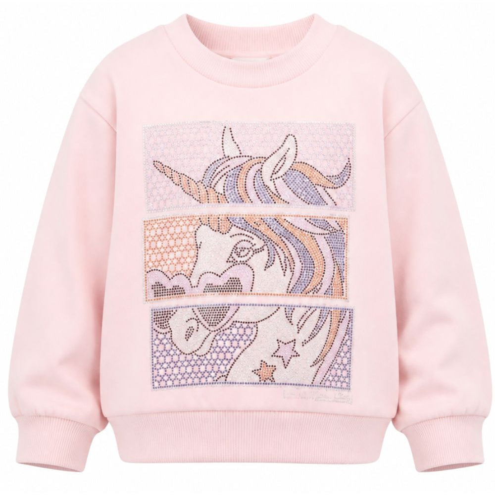 Felpa per bambina Billieblush rosa con decorazione con glitter U22592 467 BILLIEBLUSH KIDS