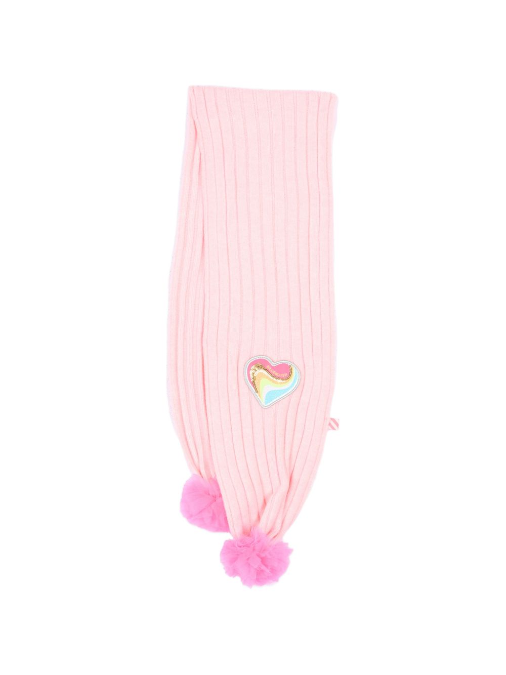 Sciarpa per bambina Billieblush Kids rosa con motivo a coste e pompon U22600 475 BILLIEBLUSH KIDS