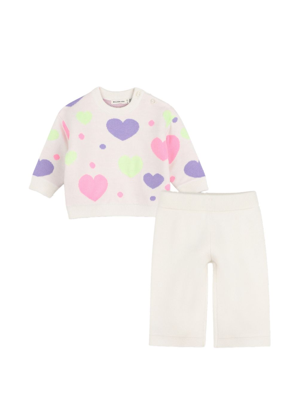 Completo per neonata Billieblush bianco con decorazione con cuori U22611 121 BILLIEBLUSH KIDS