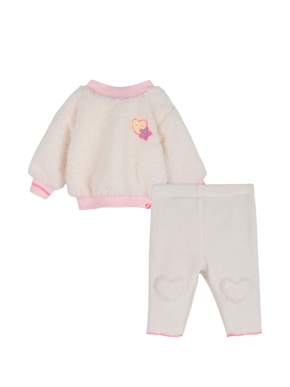 Set maglione e pantaloni per neonata Billieblush bianco con applicazione U22616 121 BILLIEBLUSH KIDS