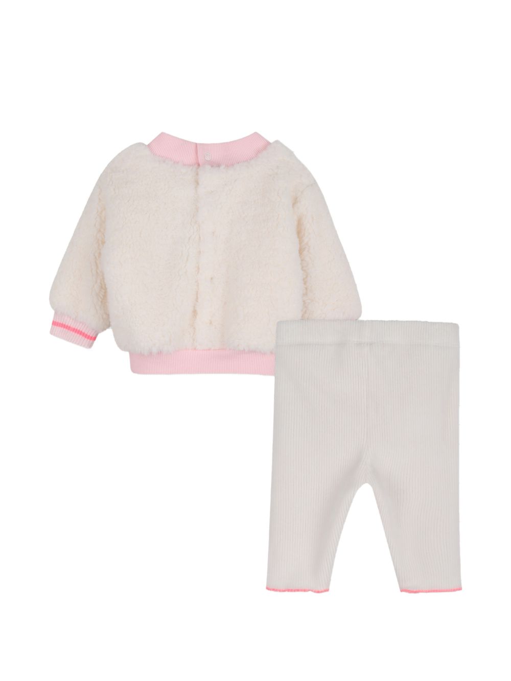Set maglione e pantaloni per neonata Billieblush bianco con applicazione U22616 121 BILLIEBLUSH KIDS