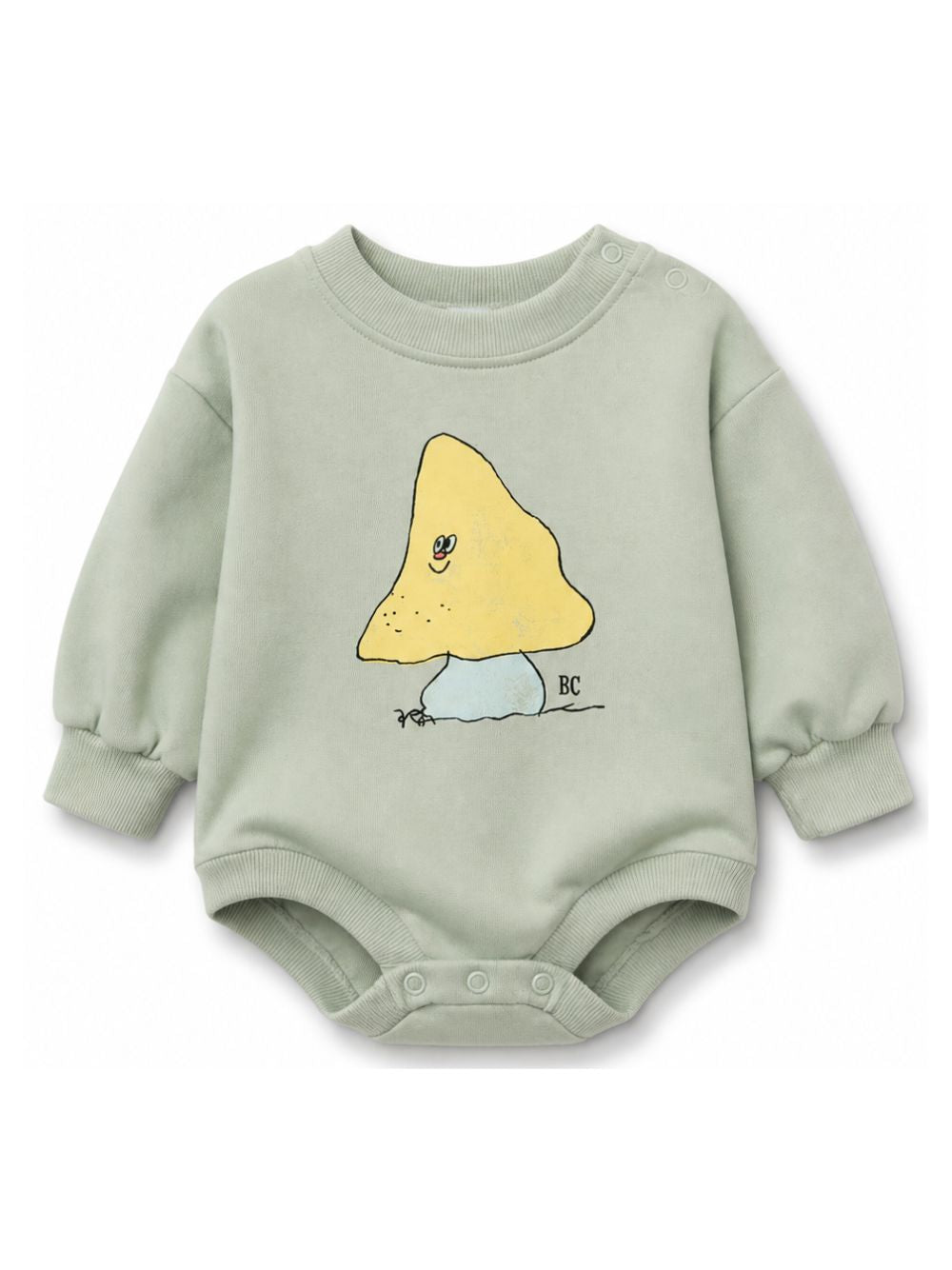 Tutina per neonati Bobo Choses Kids verde con stampa grafica sul davanti B226AB003 311 BOBO CHOSES KIDS
